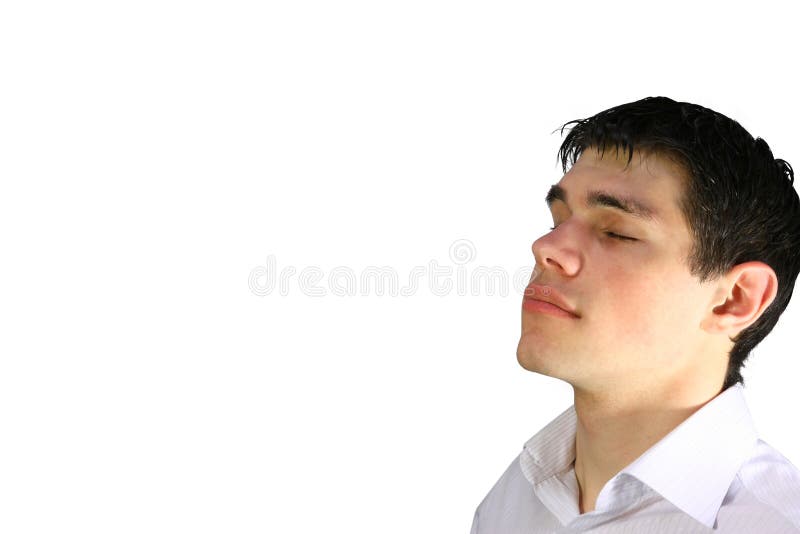 Young man with closed eyes