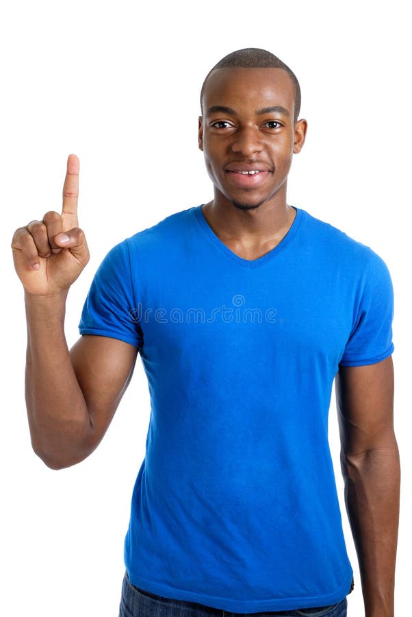 Young man counting to one stock image. Image of black - 10469657