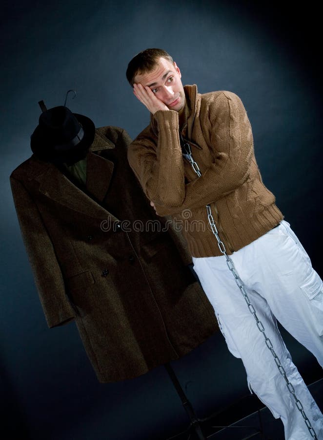 A Young Man in a Dog Collar Around His Neck Stock Image Image of