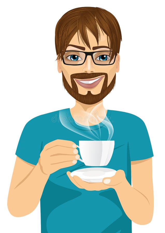 Young Man Drinking Hot Coffee or Tea Stock Vector - Illustration of chocolate, close: 63017286 Young Man Drinking Hot Coffee or Tea Stock Vector - Illustration of chocolate, close: 63017286