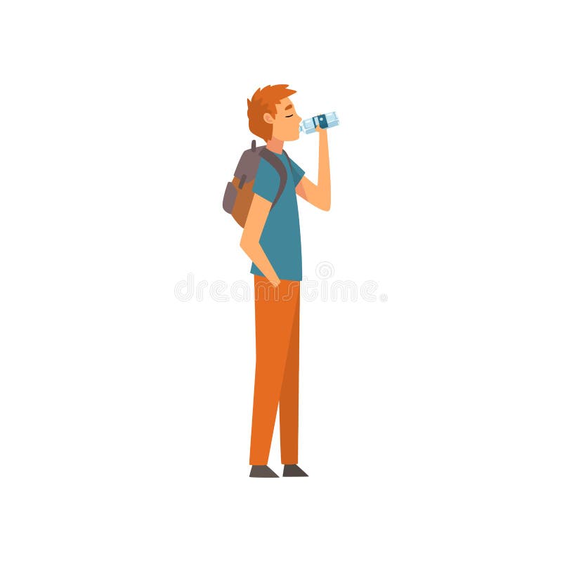 Boy Drinking Water Bottle Stock Illustrations – 545 Boy Drinking Water ...