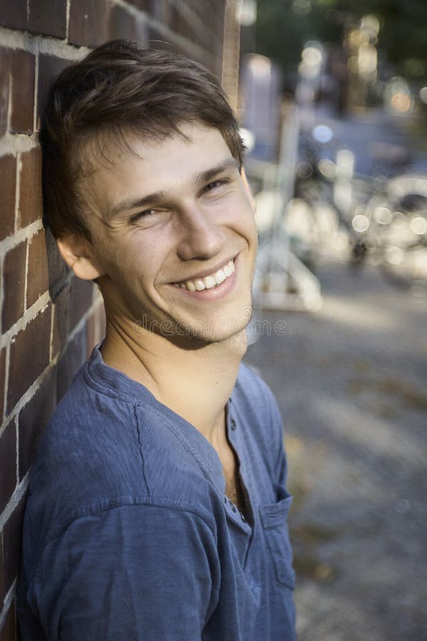 Young Man Enjoying Himself while Laughing Stock Image - Image of ...