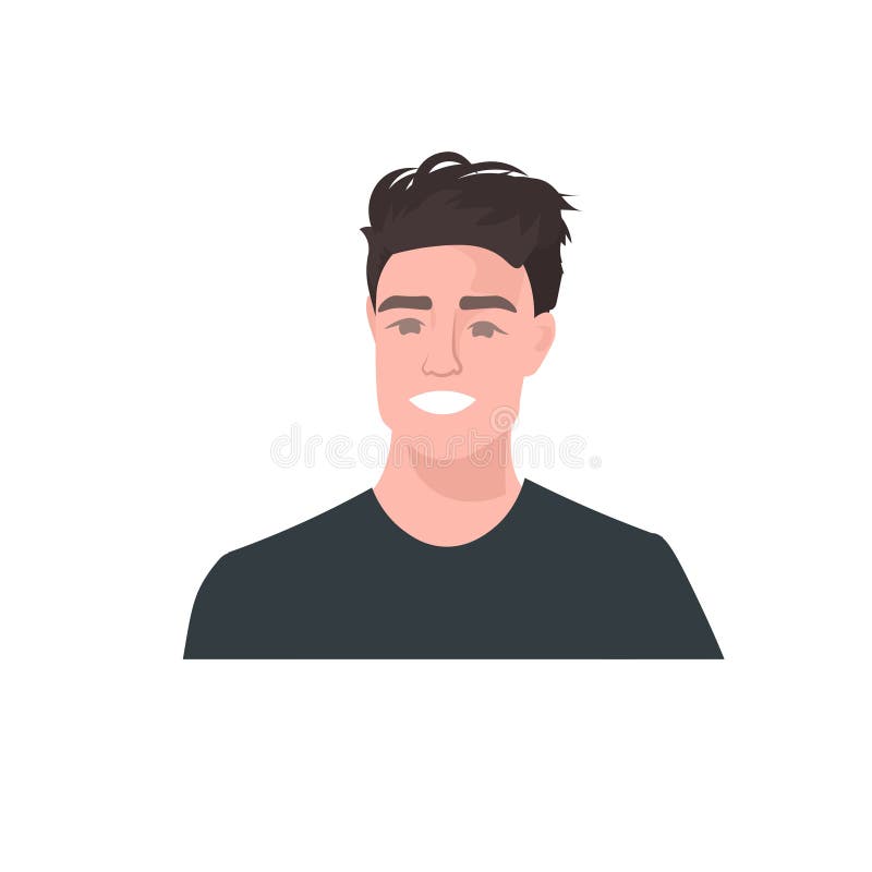 portrait funny guy cartoon young people profile Stock Vector Image