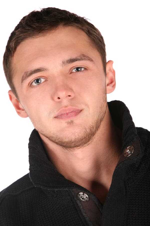 Young man face close-up