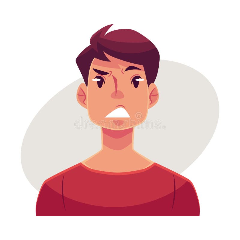 Young Man Face, Upset, Confused Facial Expression Stock Vector ...