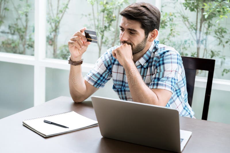 The Young Man Felt Stressed and Anxious about Spending Too Much Money