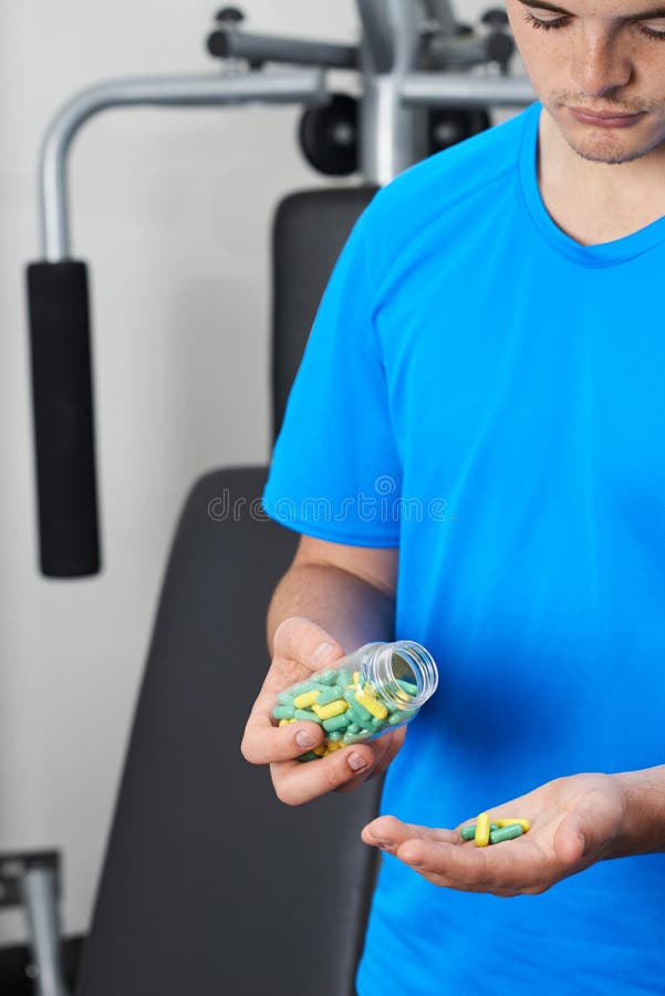 Man Taking Tablets Gym Stock Photos Free & RoyaltyFree Stock Photos
