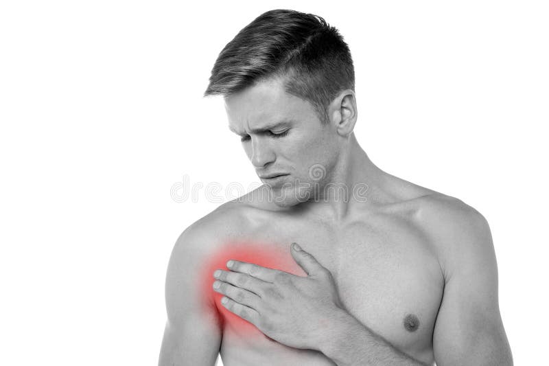 Young Man Having Chest Pain Stock Image Image of health, background