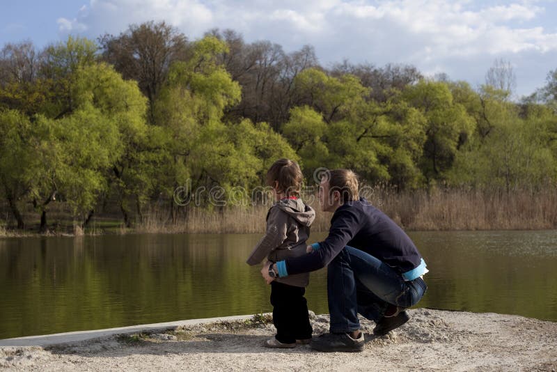 Young man with his son