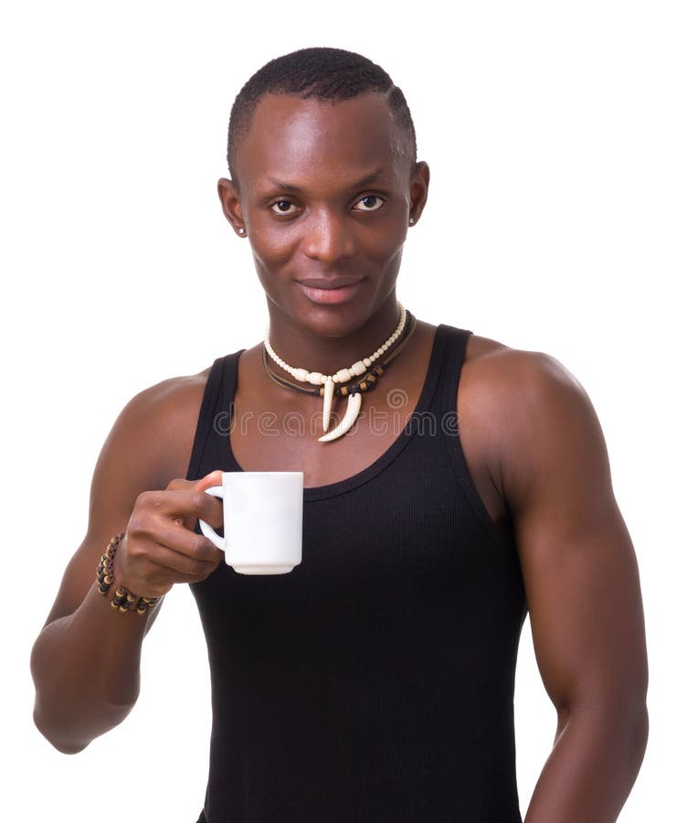 Young man holding a cup of coffee stock photography Young man holding a cup of coffee stock photography