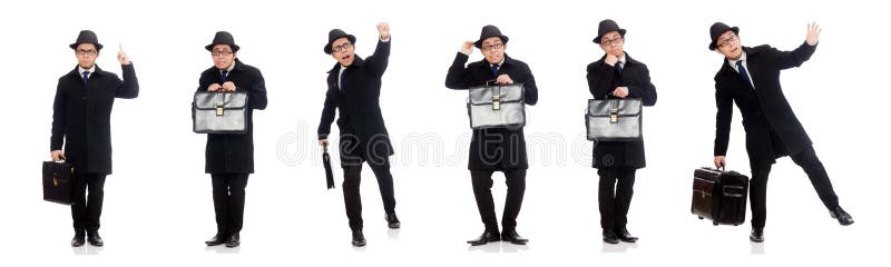 Young man holding suitcase isolated on white royalty free stock image Young man holding suitcase isolated on white royalty free stock image