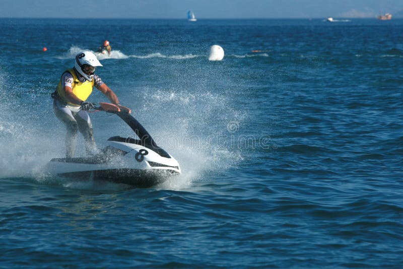 Young man on jet ski