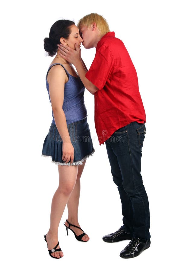 Young man kiss girl