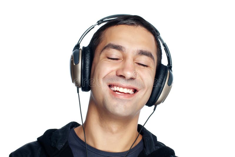 Young man listening music