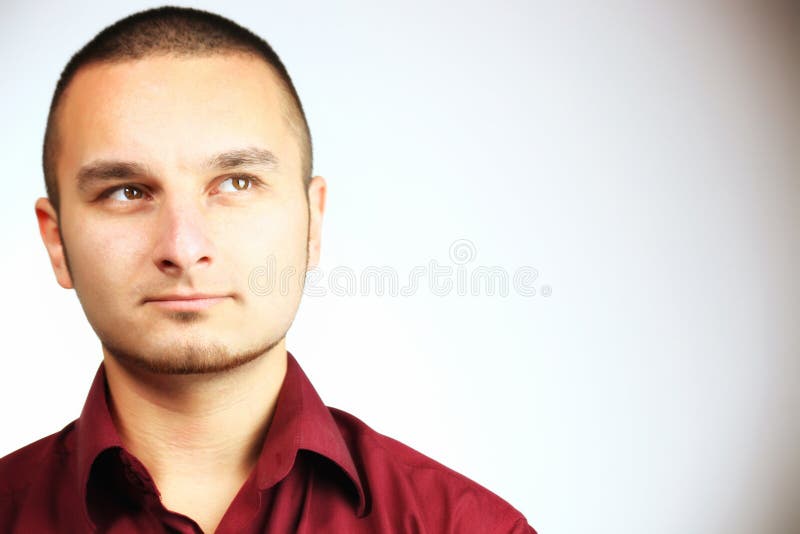 Young man looking up