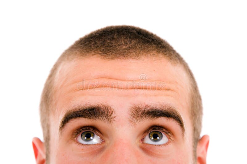 Young man looking up