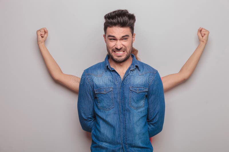 Young man making a funny face