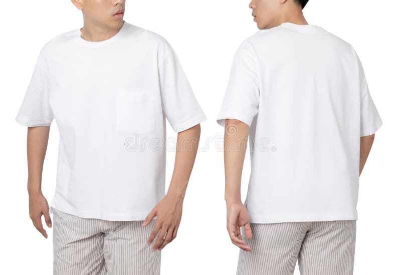 Young Man in Blank Oversize T-shirt Mockup Front and Back Used As ...