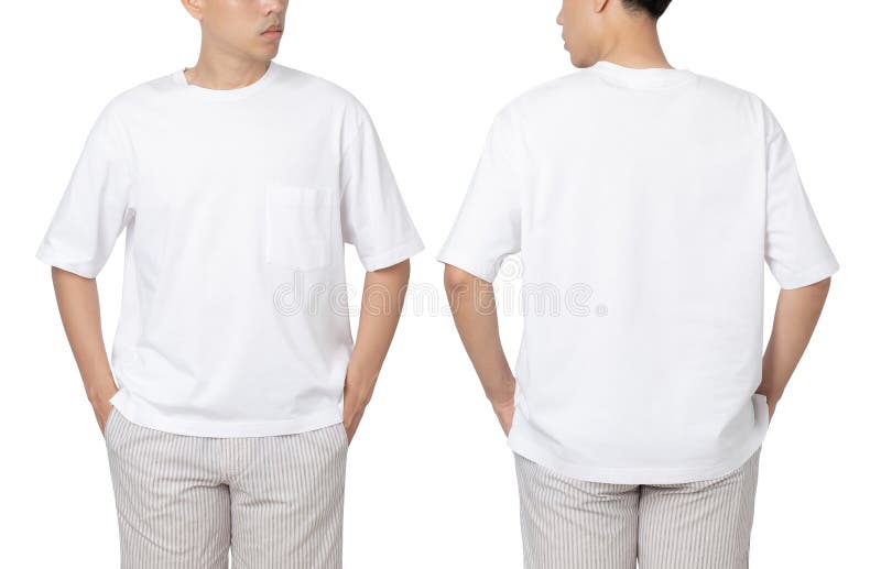 Young Man in Blank Oversize T-shirt Mockup Front and Back Used As ...