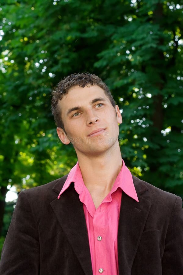 Young man in park