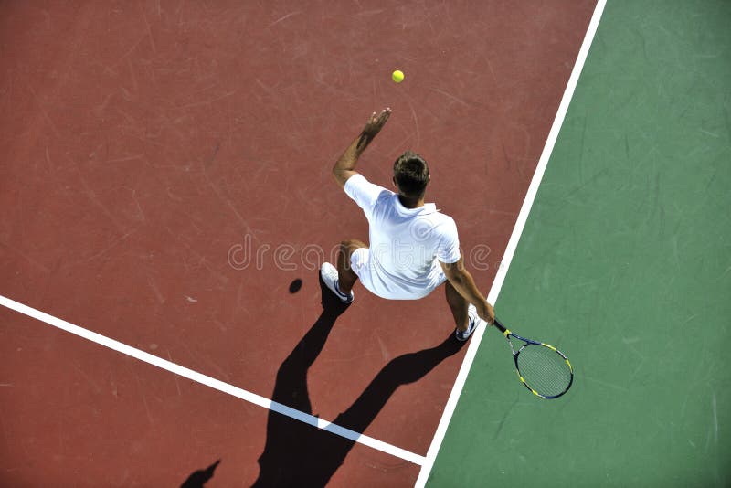 Young man play tennis