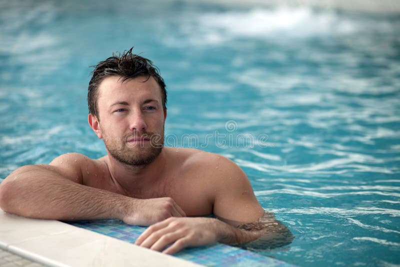 Young man in the pool