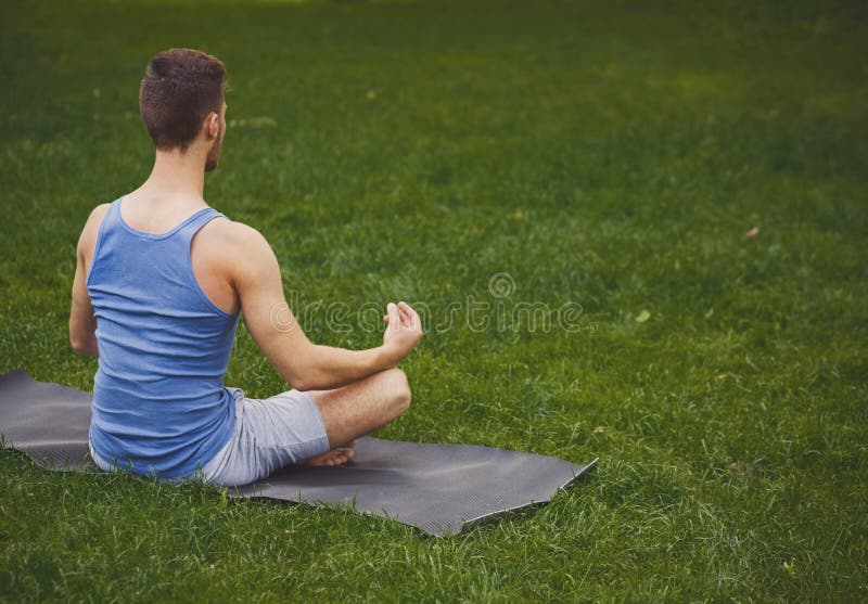 Young Man Practicing Yoga: Illustration for Balancing Body and Mind ...