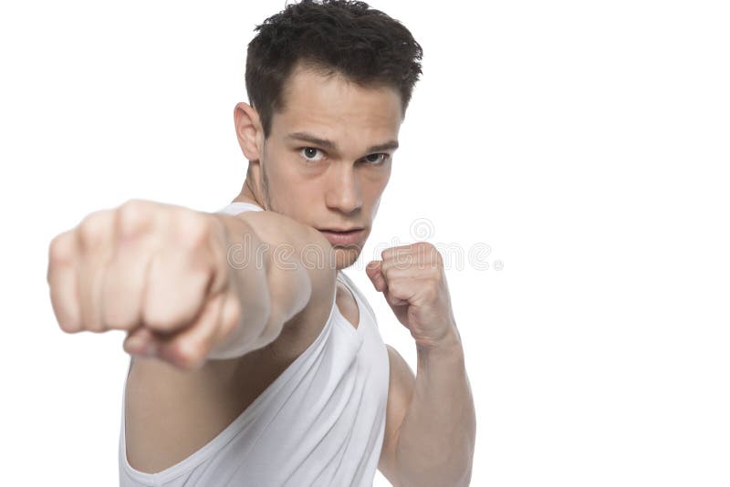 Young Man Punching Stock Photos Image 31981103