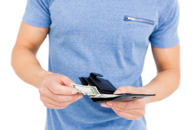Rebuild World Gets His Wallet Back Young Man Removing Money from His Wallet Stock Image - Image of money