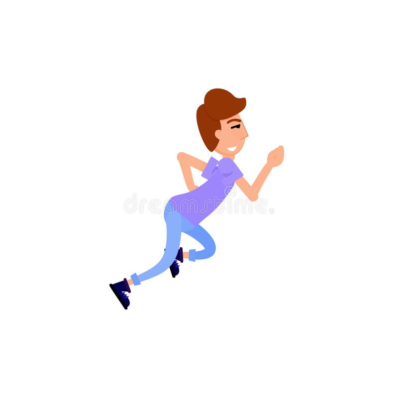 Young Man Runs, Funny Flat Style. Character Illustration Stock Vector - Illustration of jogging, exercise: 137736436 Young Man Runs, Funny Flat Style. Character Illustration Stock Vector - Illustration of jogging, exercise: 137736436