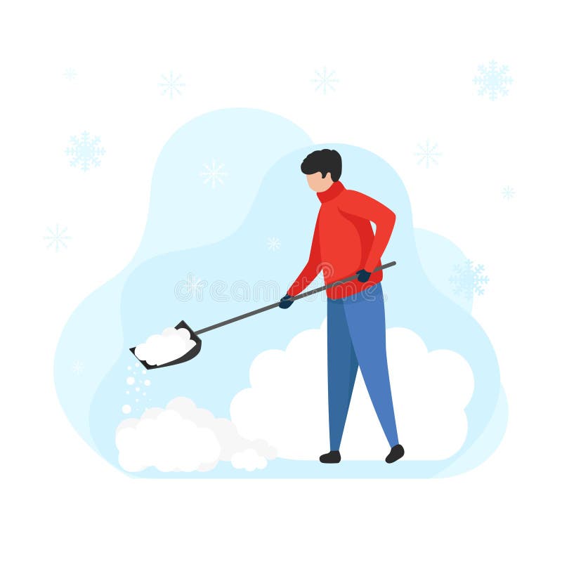 man shoveling snow clip art