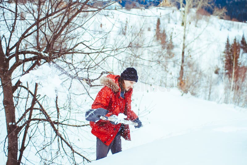 Throws snow shovel royalty free stock images