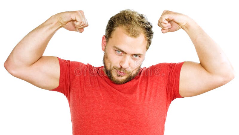 Young Man Showing His Muscles Stock Photo - Image of success, handsome ...