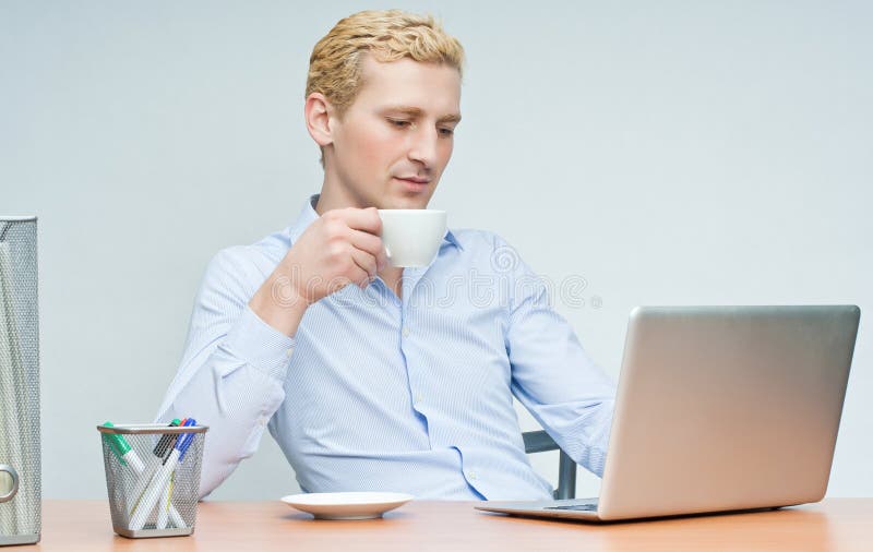 Young man sitting