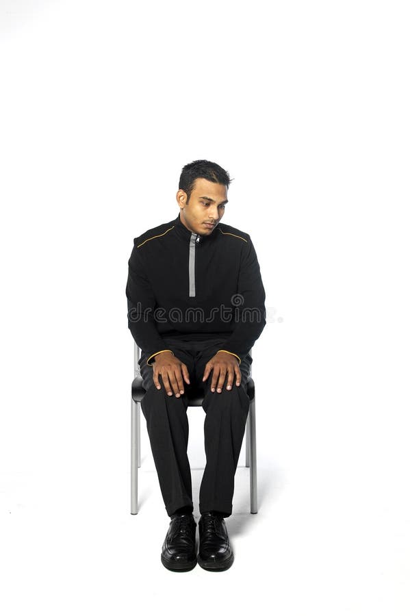 Young man sitting