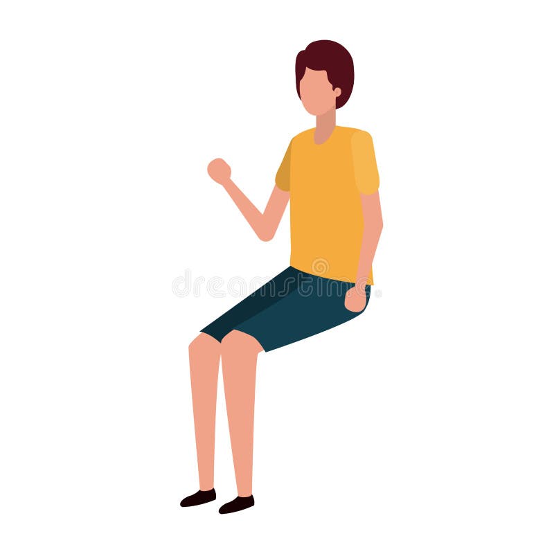 Young Man Sitting Avatar Character Stock Vector - Illustration of arms ...