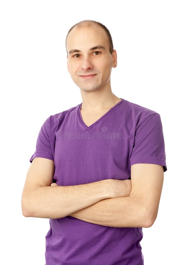 Young Man Standing with Arms Crossed Stock Image Image of studio, smile 17610157