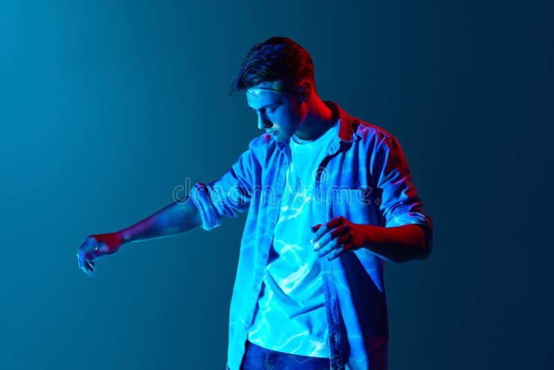 Man Standing in Blue Light · Free Stock Photo