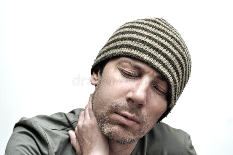 Young Man Suffering from Toothache, Teeth Pain, Having a Swollen Stock