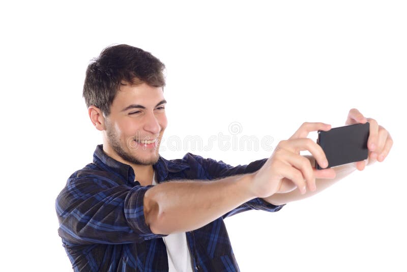 Portrait of a Young Man Taking a Selfie Stock Image - Image of look ...