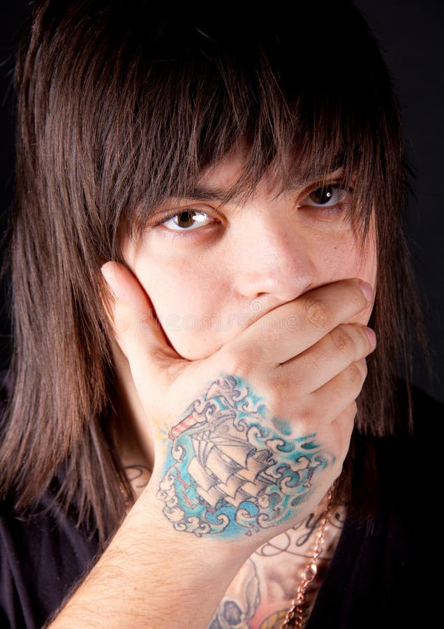 Young man with tattoo