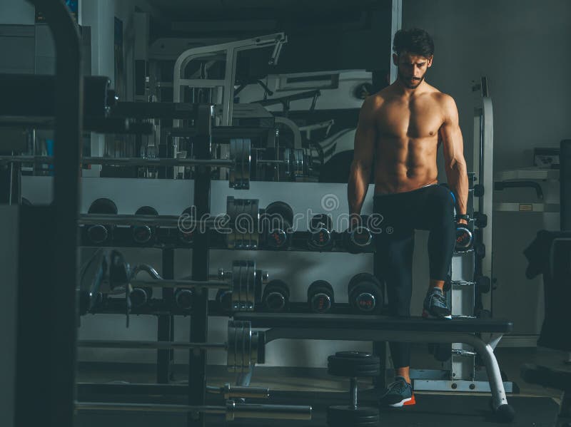 Lingerie gym handsome solo