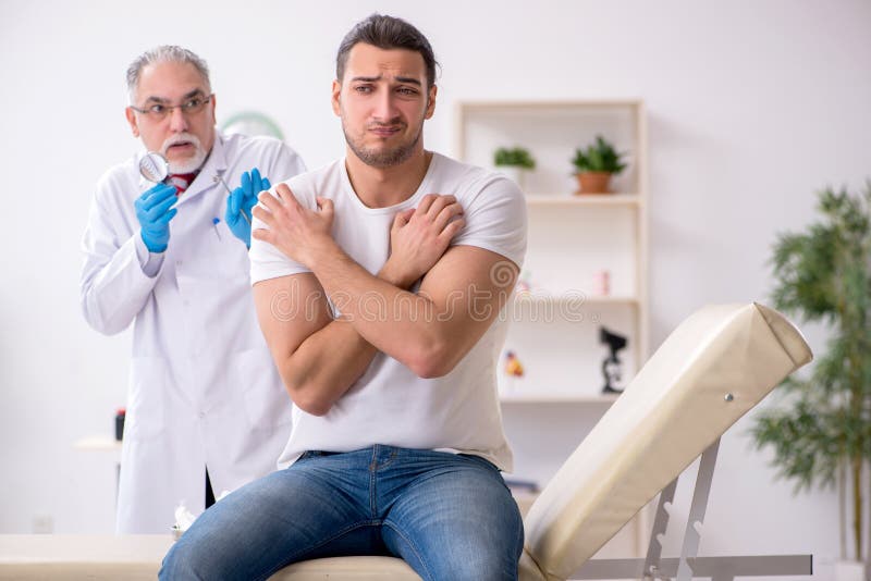 Young Man Visiting Experienced Doctor Dermatologist Stock Image Image