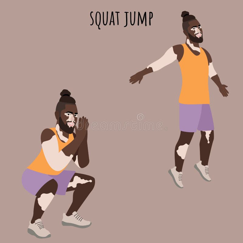 Floor power jumps knee to jump squats exercise Vector Image