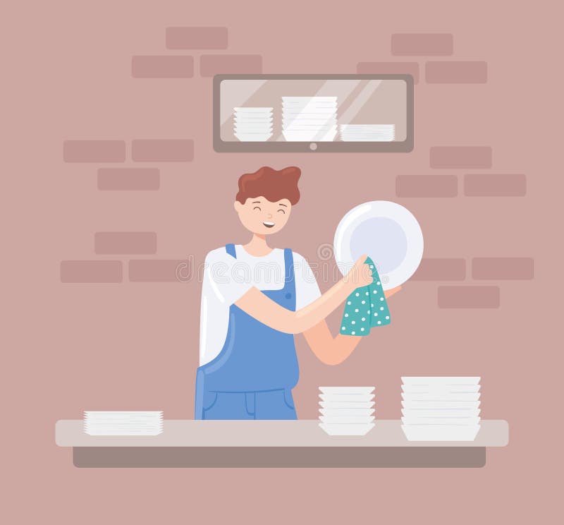 Man Washing Dishes Cartoon Stock Illustrations – 187 Man Washing Dishes  Cartoon Stock Illustrations, Vectors & Clipart - Dreamstime