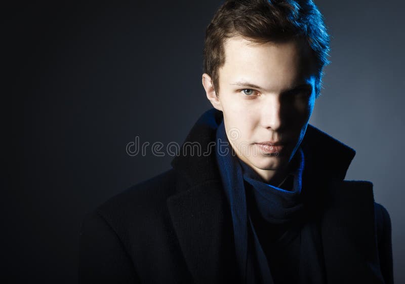 Young Man Wearing Elegant Black Suit Stock Image - Image of male ...