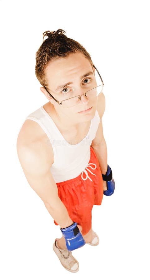 Young man on white background