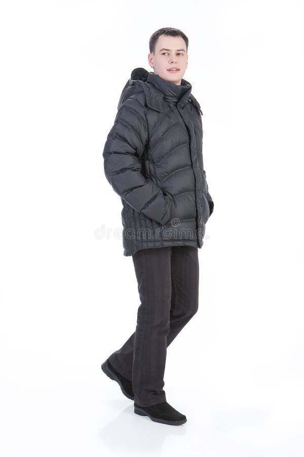 Young Man In Winter Down Clothes