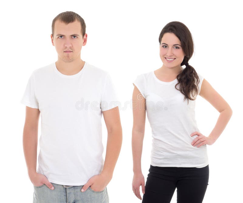 Download Young Women With Blank White Shirts Stock Photo - Image of ...