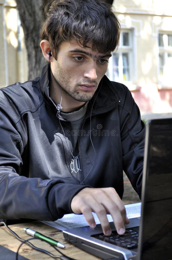 Young man working